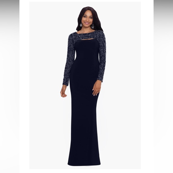 Betsy & Adam Dresses & Skirts - BETSY & ADAM
Long Gown and Beaded Faux Shrug